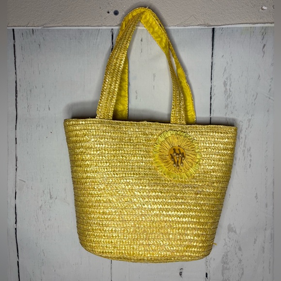 Handbags - Yellow Straw Tote Bag